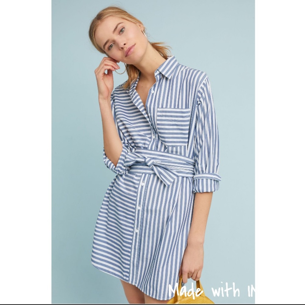 NWT Current Elliott Alda striped shirt dress 2